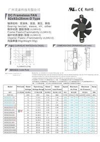 Mega Factory Direct Sales 92x92x25mm 9225 DC Axial Frameless Cooling Fan for CT Scanners