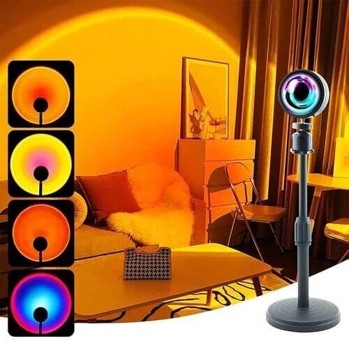 SHREVI Sunset Lamp, Sunset Lamp Projection, 4 in 1 Color Changing Sunset/Sun Light/Sunset Red/Rainbow, Night Light for Photography/Room/Bedroom/Car/Pictures, Pack of 1