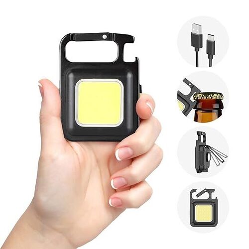 Mitsico Cob Keychain Light With 3 Modes, Pocket Bright Light For Travel 