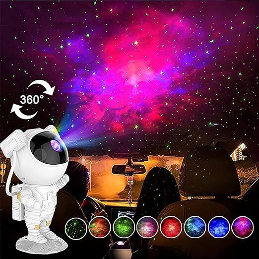 Astronaut Star Projection Lamp Star Galaxy Projector for Kids Bedroom Atmosphere Night Lights Decorative Ornaments Table Lamp with Remote Control USB Powered