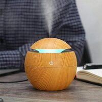 TOPHAVEN Wood Humidifier Mini Port able Wood Aromatherapy Humidifier Office Desktop Home Travel Water Spray Mist Humidifier (Light Wooden)