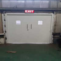 Double Leaf Steel Fire Door - Galvanized Steel, Customized Size, Powder Coated Finish | Fire Resistant, Commercial & Industrial Usage, Hinged Design