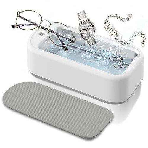 Ultrasonic Jewelry Cleaner Portable Professional Mini Household Ultrasonic Cleaning Machine for Jewelry, Eyeglasses, Watches, Rings, Retainer, Coins Ultrasonic Vibration Machine