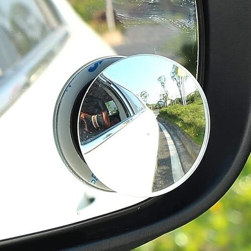 CarFrill Blind Spot Round Wide Angle Mirror for All Universal Vehicles Car Stick