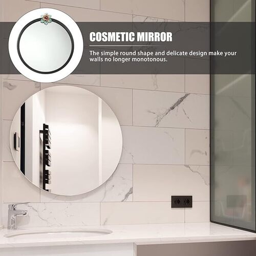 Home Decor Home Decor Bathroom Hanging Mirror Iron Wall Mounted Mirror Round Mirror Circular Vanity Hanging Wall Mirror for Living Room Bedroom Entryway Round Hanging Mirror Vintage Decor