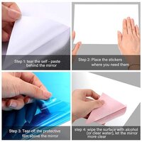 Tenare Flexible Mirror Sheets Adhesive Non Glass Mirror Tiles Wall Mirror Stickers for Home Wall Decoration