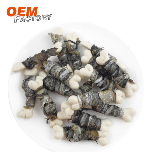 Gray White Calcium With Fish Skin Stick Wholesale Fish Skin Snacks For Dogs Healthy Dog Treats Supplier