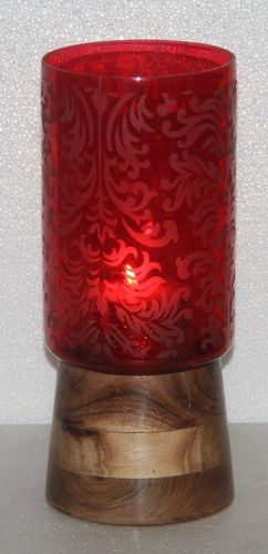 Glass Candle Holder Votive With Wood Stand