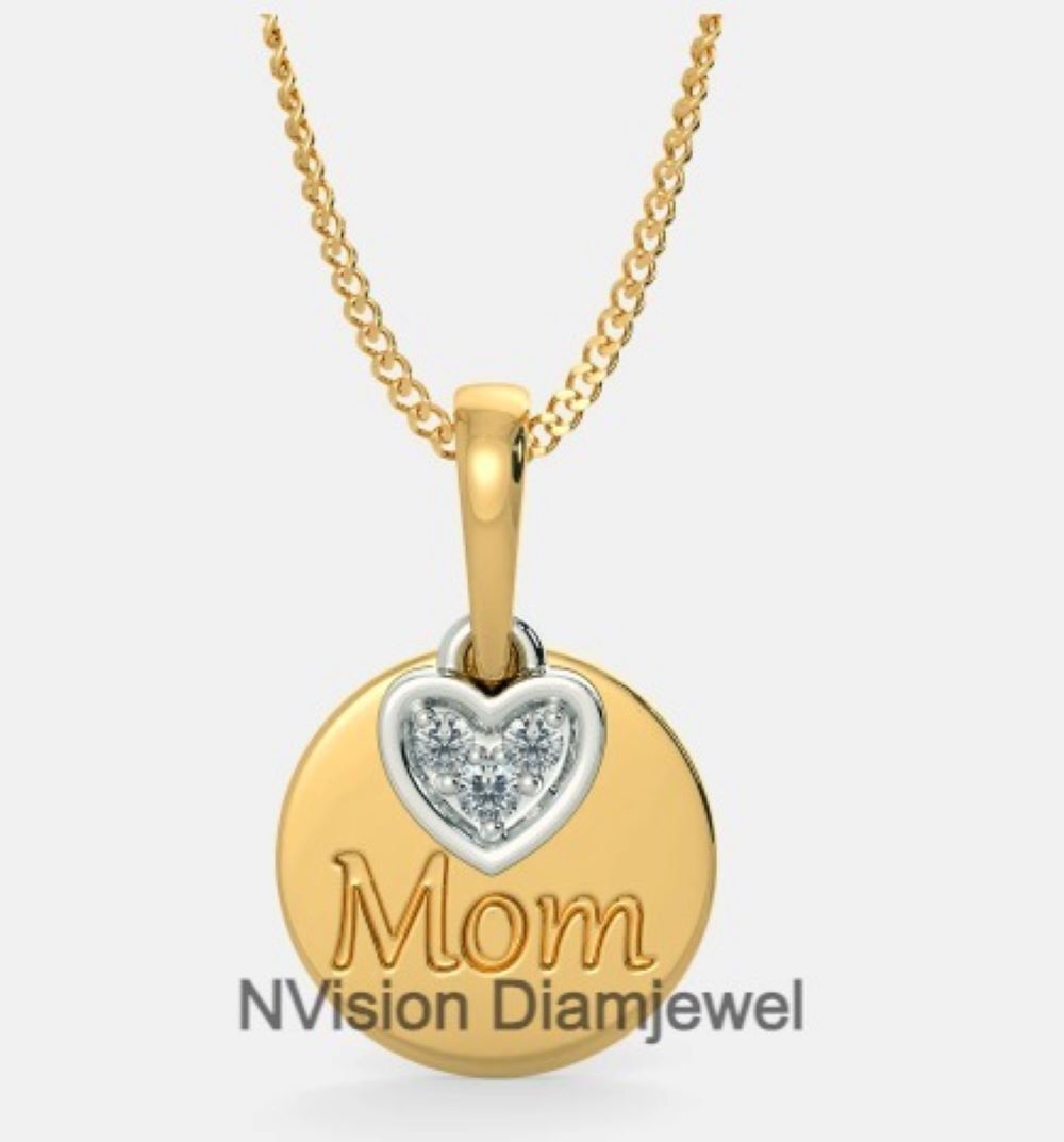 Mother's love Kids Real Diamond Pendant