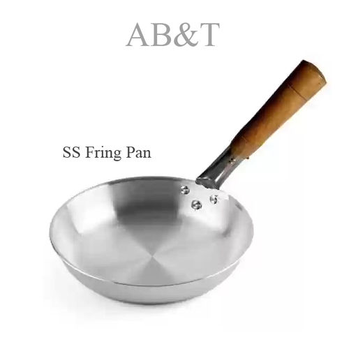 Stainless Steel Fry Pan with Wooden Handle