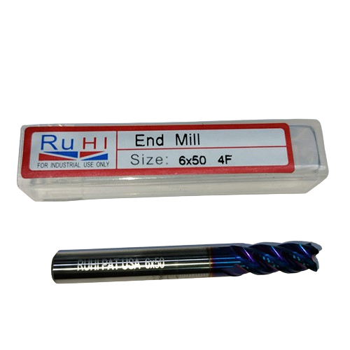 6 X 50mm 55 HRC Blue Coating Dia Solid Carbide End Mill