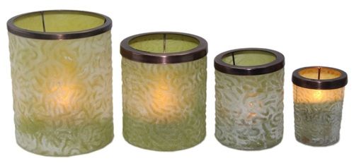 Set Of 4 Glass Votive Candle