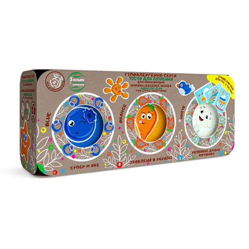 Play Dough Set Tm Lovin Do Eco Series, 3 Colors Blue, White, Orange + Paper Playing Cards - Product Type: Figurine