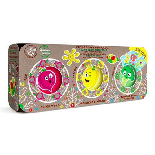 Play Dough Set Tm Lovin Do Eco Series, 3 Colors Red, Yellow, Green + Paper Playing Cards - Product Type: Figurine