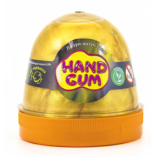 Gold-Colored Anti-Stress Hand Gum Toy - Weight: 120 Grams (G)