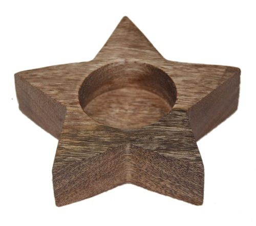 Wooden Votive Star Candle Stand