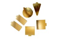 Pastry Base - Food-safe Cardboard, Various Sizes & Shapes - Elegant Gold Finish, Customizable Logo For Branding Support