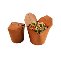 Noodles Box - Kraft Paper, 8x10 Cm, Brown Matte Finish | Square Design With Foldable Top, Single-use Warranty, Offset Printing