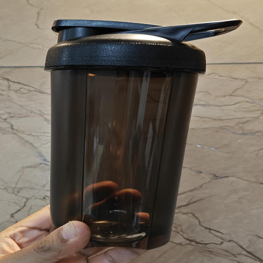 Shaker Bottle - Plastic, 500 Milliliter Capacity | Round Shape, Screen Printed Surface Design