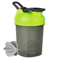 300ml Gym Shaker Bottle - Plastic Material, 300 Milliliters Capacity, Multi-color, Sipper Lid Style , Round Shape For Easy Handling