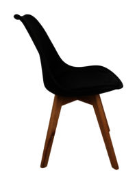 Adhunika Caf Furniture Chair with Wooden Legs-Black