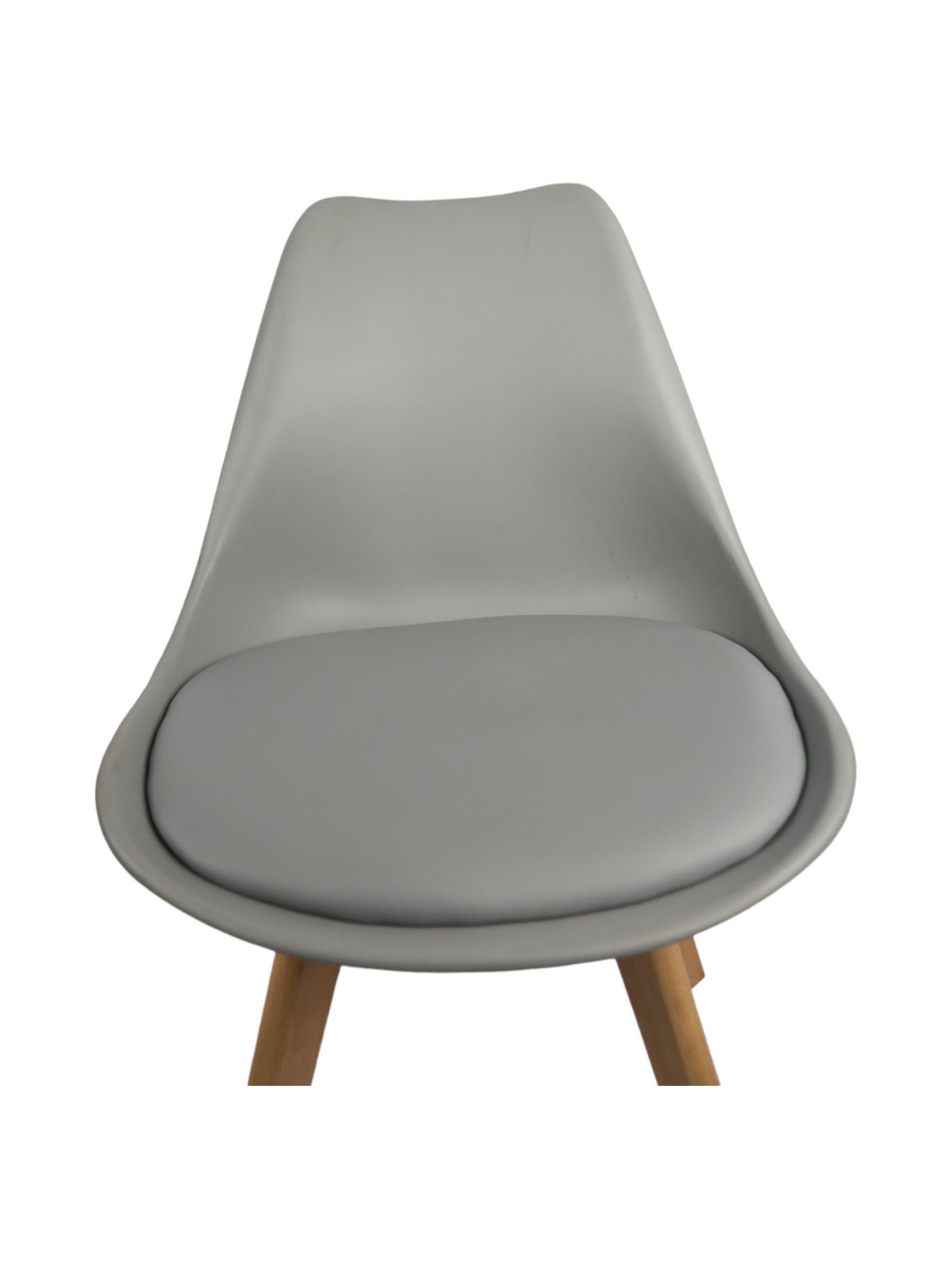 Adhunika Cafe Furniture Chair with Wooden Legs-Grey