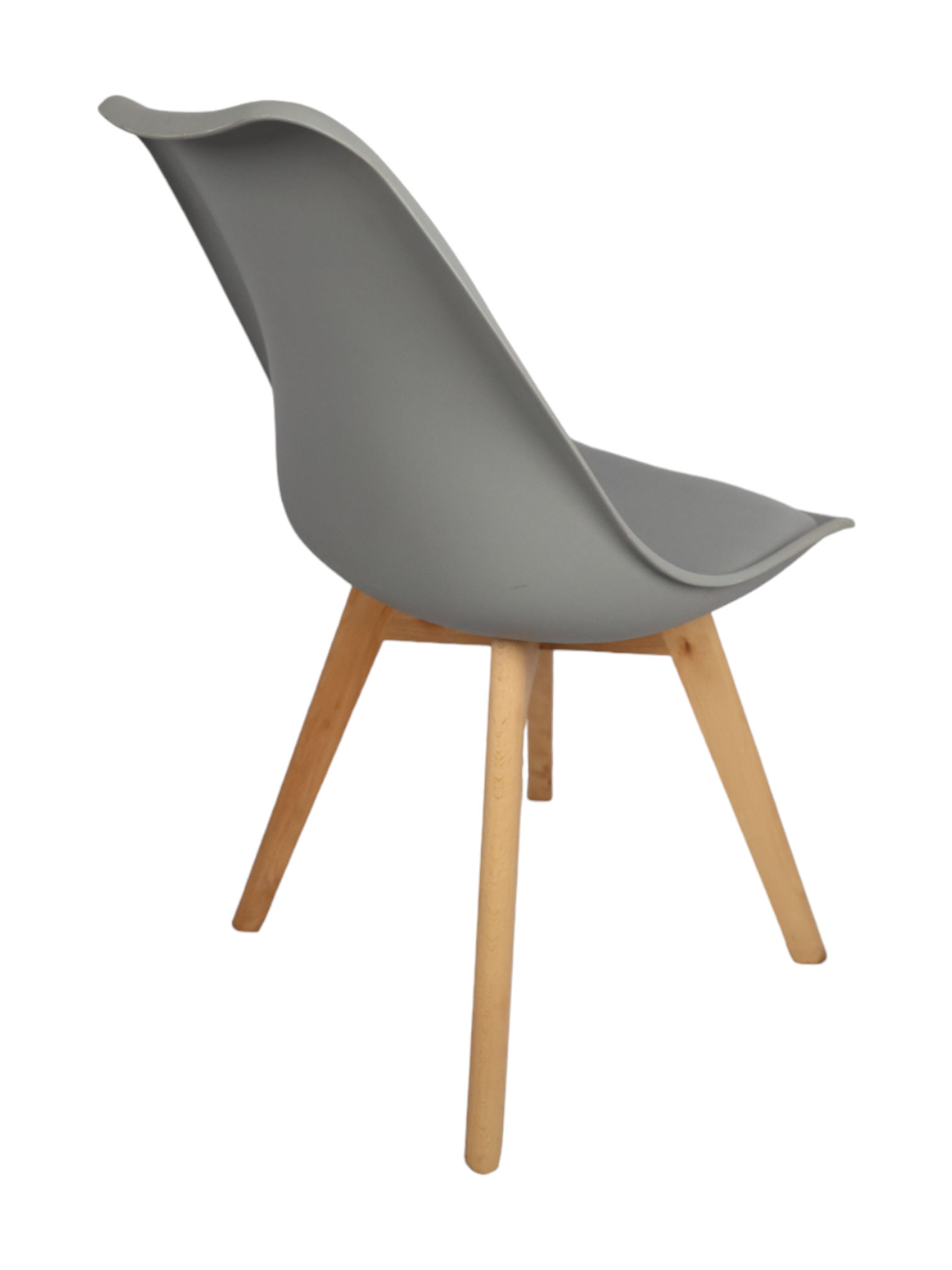 Adhunika Cafe Furniture Chair with Wooden Legs-Grey