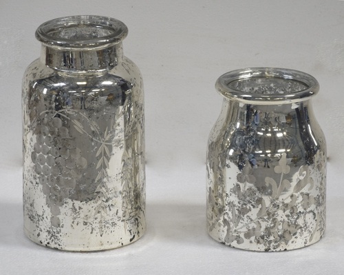 Decorative Set of 2 Glass Votive