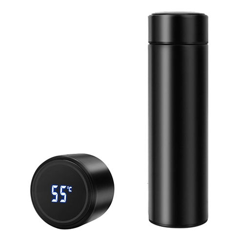 Black Flask With Temerature Display Water Bottle