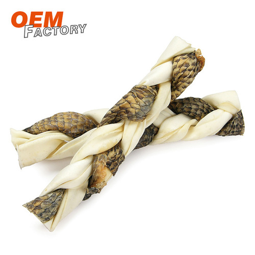 Rawhide and Tilapia Braid Dental Dog Chews Factory OEM Rawhide Dog Treats Supplier