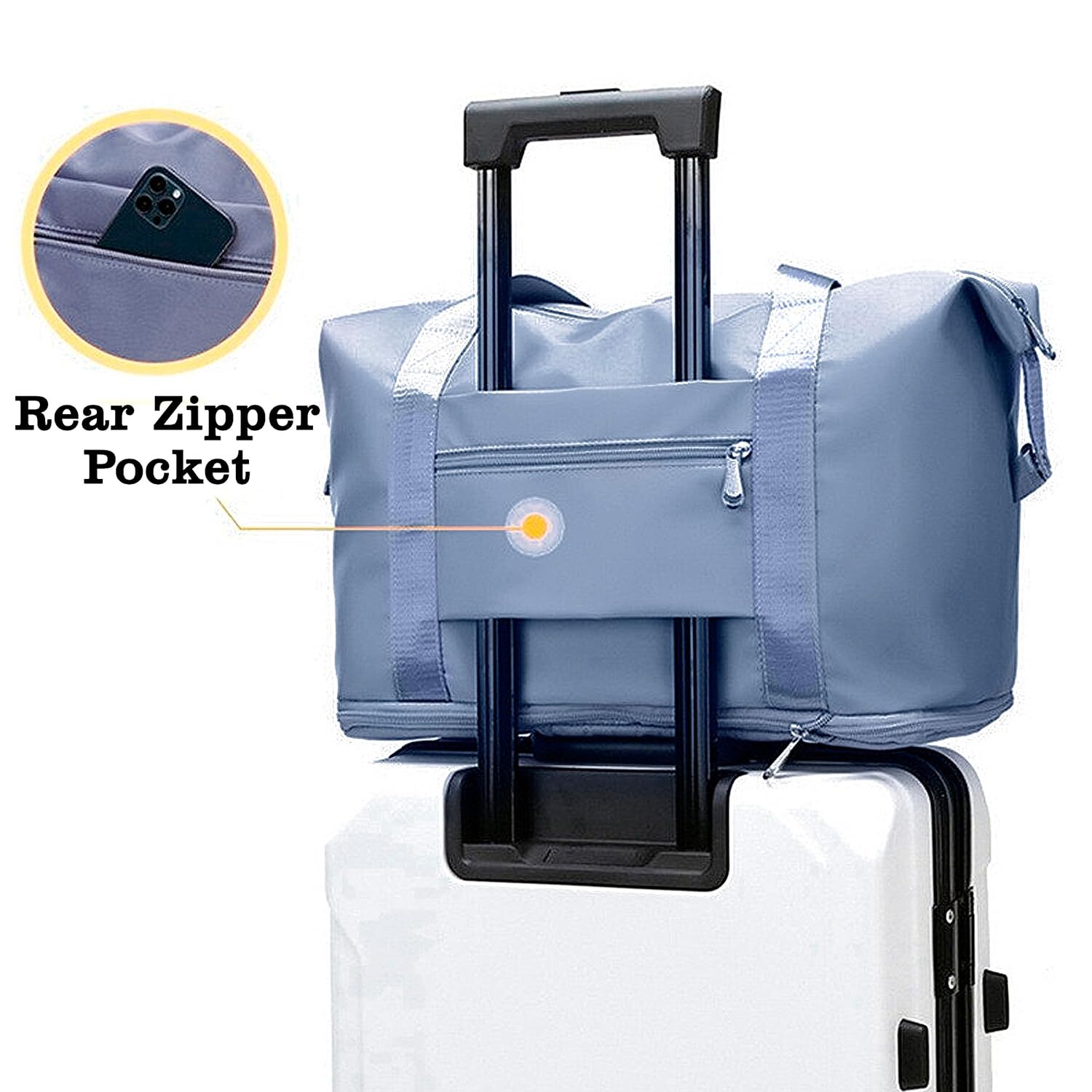 WATERPROOF FOLDING CARRY LUGGAGE BAG WITH POCKET