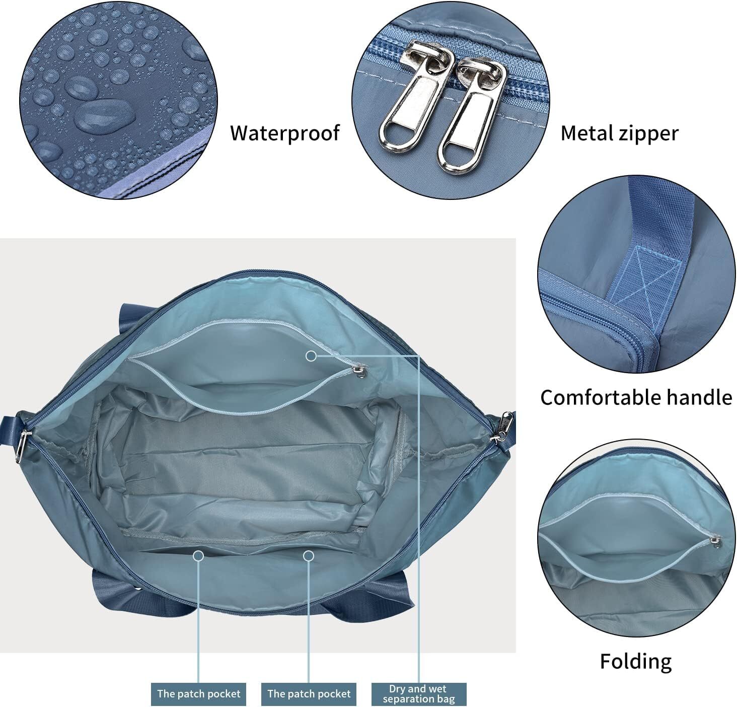 WATERPROOF FOLDING CARRY LUGGAGE BAG WITH POCKET