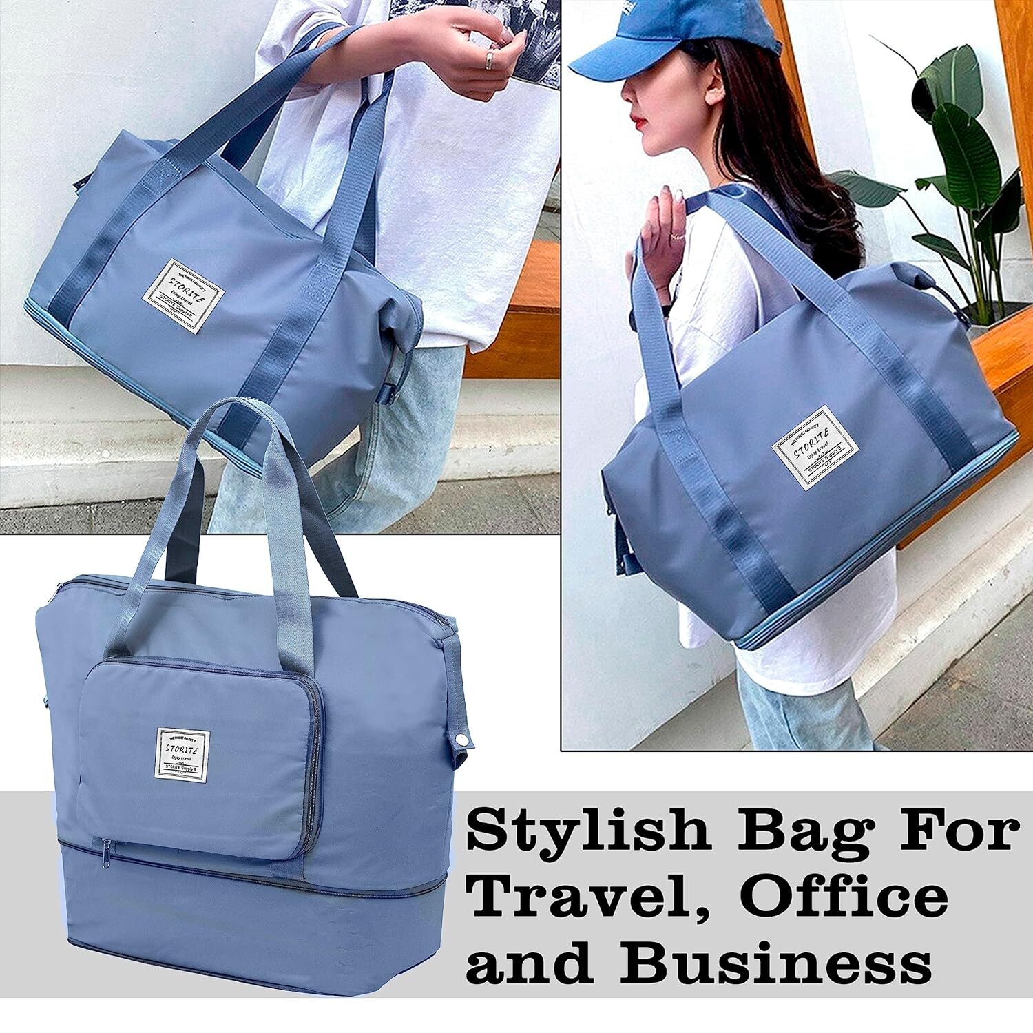 WATERPROOF FOLDING CARRY LUGGAGE BAG WITH POCKET