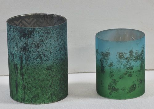 6 Inch Metal Green Votive Holder