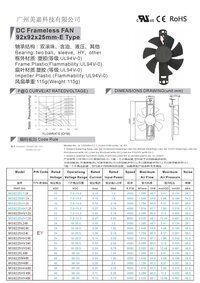 Mega Factory Direct Sales 92x92x25mm 9225 DC Axial Frameless Cooling Fan for CPUs