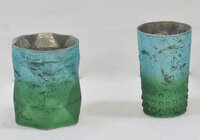 Metal Printed Votive Candle Holder - Color: Green