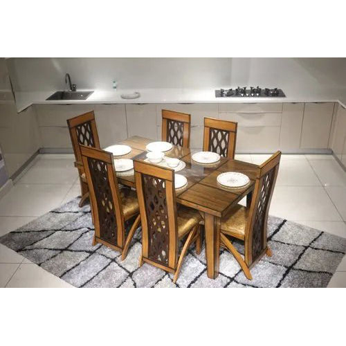 6 Seater Elegant Dining Room Table Set