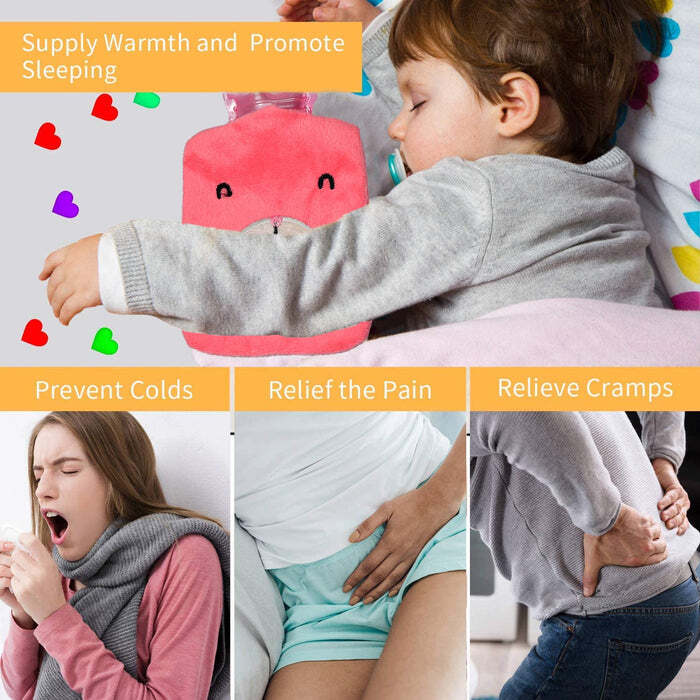 PINK SMALL HOT WATER BAG WITH COVER