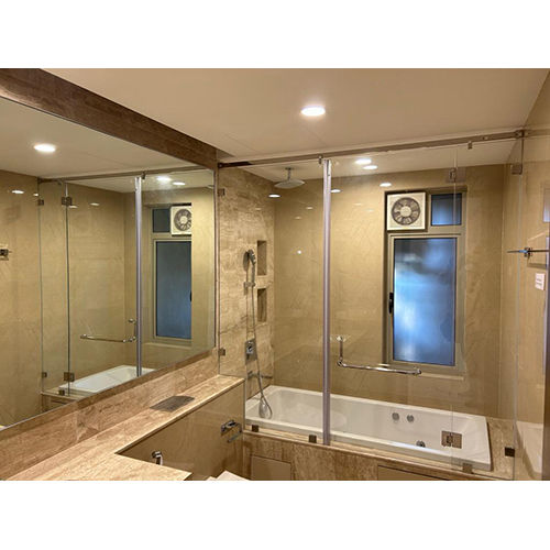 Simple Bathroom Mirror Glass Partition