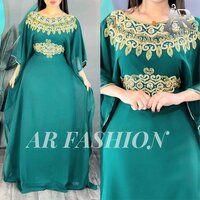 Dubai Moroccan Kaftan Arabic Abaya Fancy Hand Zari