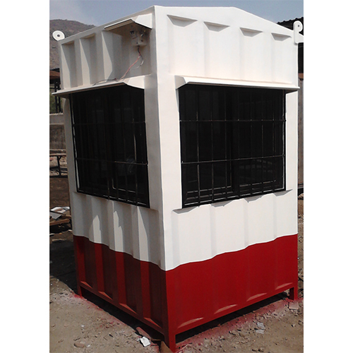Security Cabin - Color: White & Red