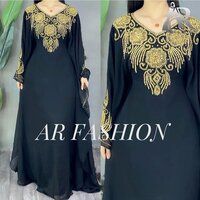 Dubai Moroccan Kaftan Arabic Abaya Fancy Hand Zari Velvet kaftan Farasha Floor