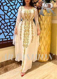 Dubai Moroccan Kaftan Arabic Abaya Fancy Hand Zari Velvet kaftan Farasha Floor Length Party