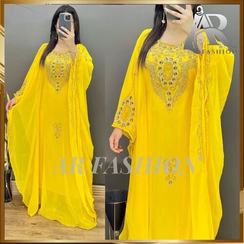 Dubai Moroccan Kaftan Arabic Abaya Fancy Hand Zari Velvet Kaftan Farasha Floor Length Party Wear Wedding Stylish Jalabiya