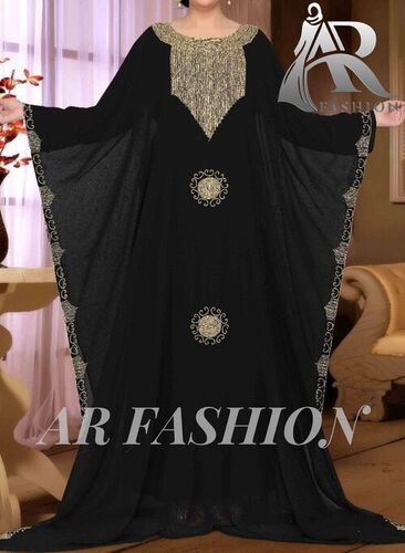 Dubai Moroccan Kaftan Arabic Abaya Fancy Hand Zari Velvet Kaftan Farasha Floor Length Party Wear Wedding Stylish Jalabiya Women