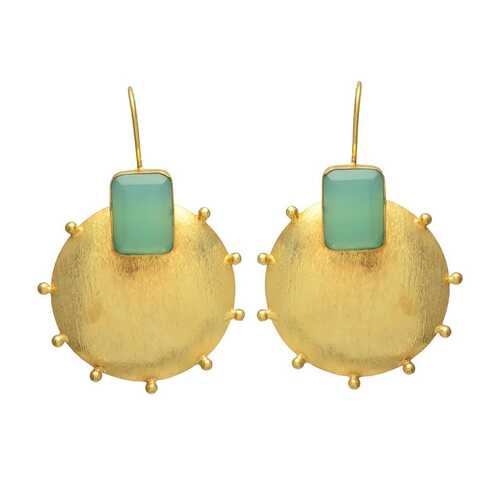 Golden Sunny Earring with turquois gemstone