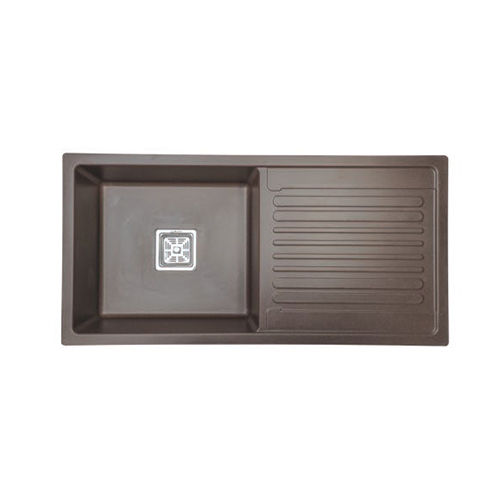 Manual Metallic Brown Quartz Kitchen Sink