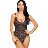 Ladies Lace Bodysuit Backless Lingerie (Jahar Black)