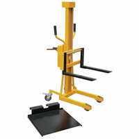 Hydraulic Stacker With Cage - Yellow, New | Strong, Easy To Operate, Corrosion Proof, Hydraulic Power Source, Ideal For Goods Lifting