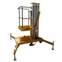 MS Aerial Work Platform - Single Mast Design, Electric Operating Up to 16m Height | Load Capacity 200kg, New Condition, Yellow/Orange/Red Color, 12 Month Warranty